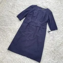 未使用品タグ付15号【東京ソワール総レースペプラムドレス 】大きめ 高級