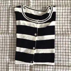 cotton100% ボーダーカーディガン