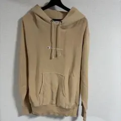 90sChampion リバースウィーブ パーカー L ベージュ　青タグ