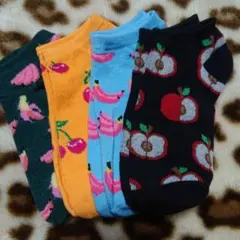 フルーツ柄ソックス4足セット レディースサイズ