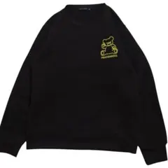 訳あり特価 150cm トレーナー 裏起毛 くまさんロゴ 黒 男の子 女の子