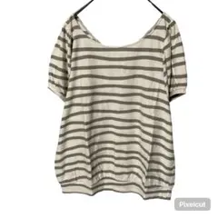 J1629 mallaマーラ ボーダーカットソー Tシャツ 38 M綿100⁠のサムネイル