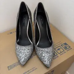 RANDA グリッター パンプス シルバー 36