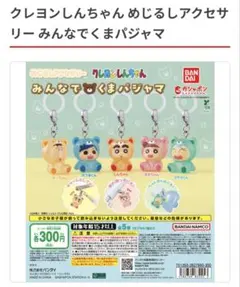 クレヨンしんちゃんめじるしアクセサリー　みんなでくまパジャマ　コンプリートセット