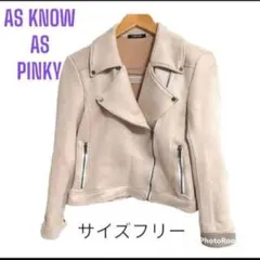 【AS KNOW AS PINKY】スウェード／ライダースジャケット／オフW