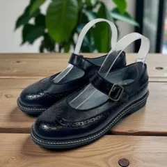 極美品✨HARUTA メリージェーン ウイングチップ ブラック 23EE