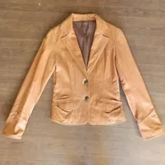 ブラウンレザー テーラードジャケット