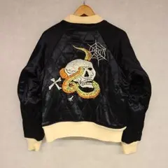 Dry Bones ドライボーンズ スカジャン 髑髏×蛇 特大 XL dbsuka10dj547blue-b.jpg