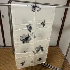 レディースロングスカーフ、クリーム系花柄