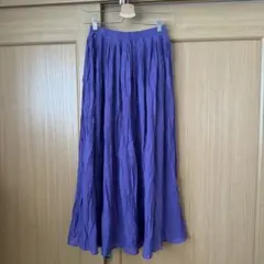 un dix cors可愛いパープルフレアロングスカート総ゴム