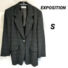 EXPOSITION✨Ladiesチェック柄ブレザー グレーS