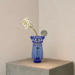 ヴィンテージ ガラス 花瓶 フラワーベース 青色 気泡 レトロ 一輪挿し 花器 ヴィンテージ ガラス 花瓶 フラワーベース 青色 気泡 レトロ 一輪挿し