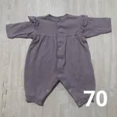 ロンパース　ベビー服　女の子　男の子　紫ロンパース　春服　秋服　赤ちゃん服