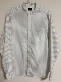 【green label relaxing】 ストライプバンドカラーシャツ