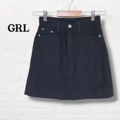 GRL グレイル☆デニム ミニスカート【S】ブラック 黒