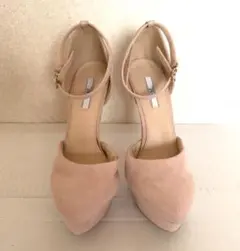 R&E スエード 14cmヒール 美脚 パンプス ピンク 22.5cm