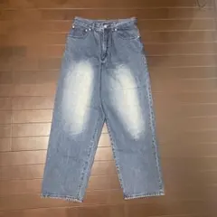 ライトブルー ワイドデニムパンツ