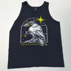 た*ん様 GILDAN NEVER SUMMER タンクトップ 黒 カラス プリのサムネイル