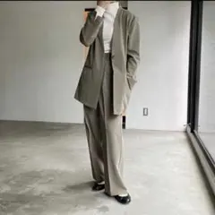 nairo ノーカラージャケット　センタープレスパンツ　セットアップ