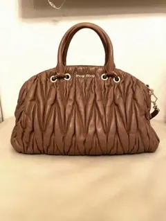 【希少クロコ❗️】miumiu 2way ！レザー　ショルダーバッグ　ブラウン 希少クロコ❗️】miumiu 2way ！レザー ショルダーバッグ