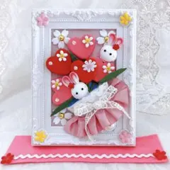 花束フレーム☆プレゼント☆母の日☆ハンドメイド☆ちりめん細工☆つまみ細工