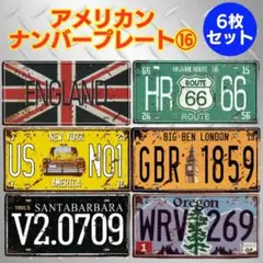 ⑯ナンバープレート ディスプレイ 飲食店 USA風 ガレージ 置物 バー 6枚組