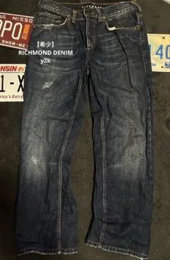 【希少】RICHMOND DENIM スタッズ レザー デニム y2k W32