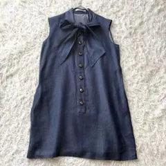 【美品】DAMA collection デニムチュニック　リボン　ノースリーブのサムネイル