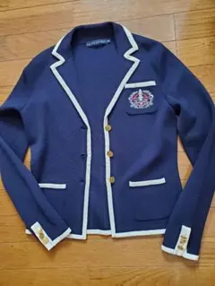 ラルフローレン　ニットジャケット　濃紺　M　身幅４３