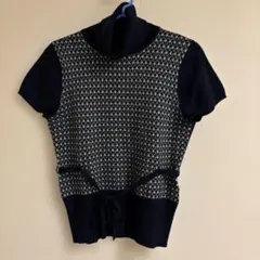 a.v.v タートルニット　リボン付き　ネイビー