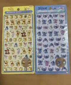 ボンボンドロップシール　ミニ　ディズニー　スティッチ　くまのプーさん