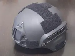 ブラック ミリタリーヘルメット ベルクロ付き