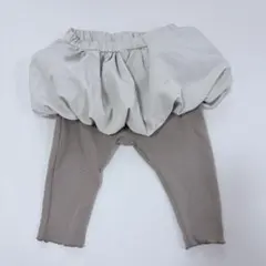 フリル付きレギンス ベージュ ホワイト petitmain