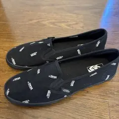 VANS ブラック ロゴスリッポン