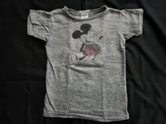 デニム&ダンガリー ミッキーマウス ダメージ Tシャツ グレー