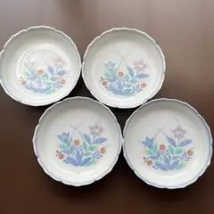 花柄 波型皿 4枚セット