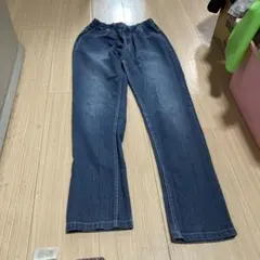 ダークブルーデニムストレートパンツ 160cm美品！