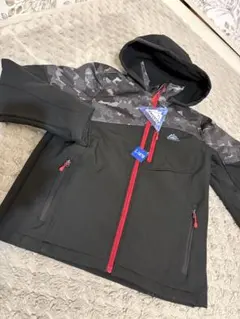 【新品タグ付】SNOZU ソフトシェルジャケット 150 160 裏フリース 黒