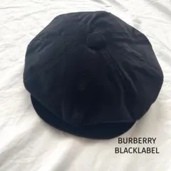 【美品】バーバリーブラックレーベル　キャスケット　ノバチェック　帽子　ベロア素材