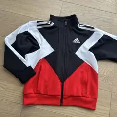 adidas ジップアップジャケット 黒/赤/白