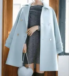 JUSGLITTY ジャスグリッティー スタンダード Pコート ブルーミント