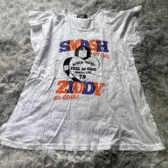 ZIDDY 前後ロゴプリント半袖tシャツオフ白150 used