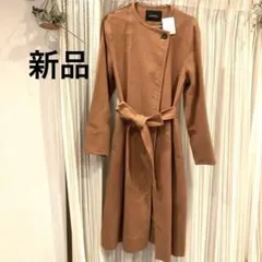 新品　グリーンレーベルリラクシング　リネン混　コーディガン　ブラウン　38