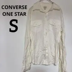 美品✨ CONVERSE ONE STAR 【S】 ホワイト 長袖シャツ 春