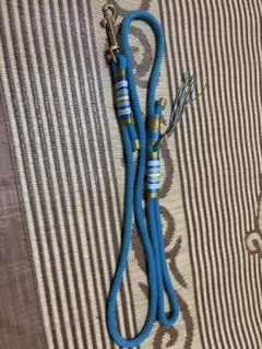 新品　ハンドメイド　犬用品　中華風リード　Mサイズ　130cm 青色　中型犬