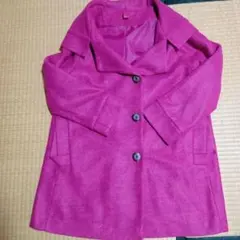 フード付きローズピンクコート