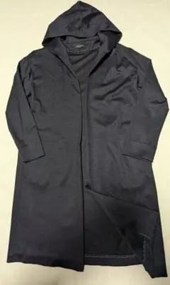 UNITED ARROWS ウールストレッチ フードロングカーディガン 前開き