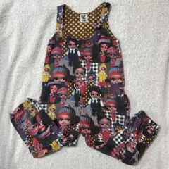 【希少】VANAVANA 140cm人形プリント コットンオーバーオール