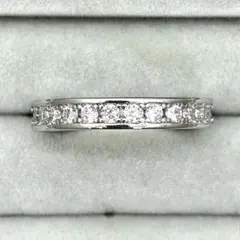 ホワイトダイヤ3面フルエタニティリング☆18号☆キュービックジルコニア