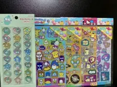 正規品　おはじきふうシール　サンリオ　はんぎょどん　バツ丸　ポムポムプリン　5点